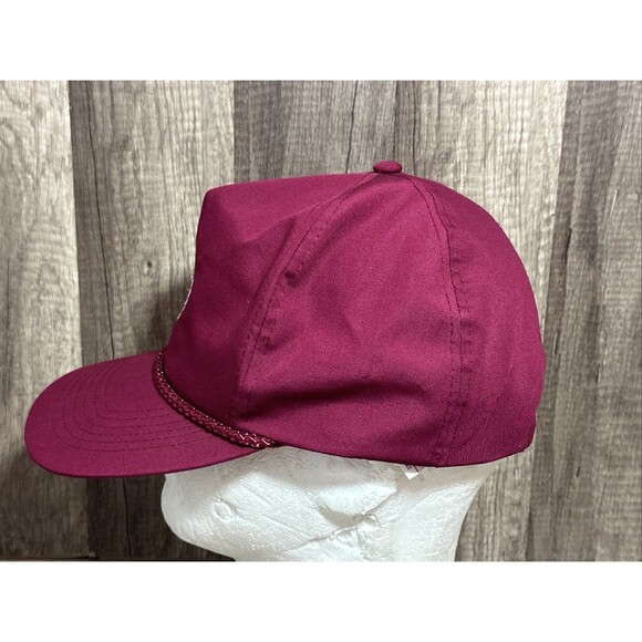 Vtg Longs Drugs Store Pharmacy Adjustable Trucker Hat Burgundy Zip Back Rope HTF - Picture 14 of 15